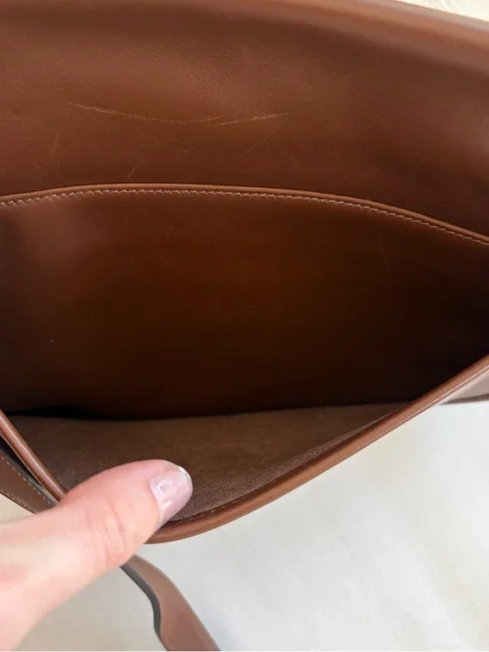 Coach Brown Leather Crossbody with Gold-Tone Turnlock - Picture 9 of 11